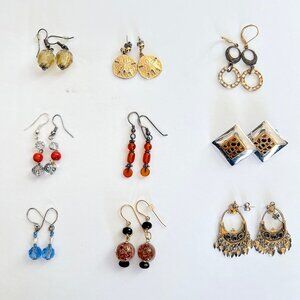 Bundle of 9 Pairs of Pierced Earrings